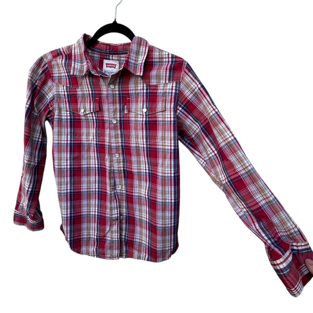 Levi's Red Plaid Button-Up Shirt - Picture 3 of 6